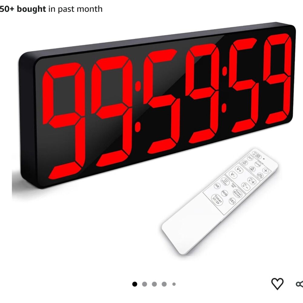 NEW Large LED Countdown Count Up Timer Wall Clock w/ Remote Control 17.2"